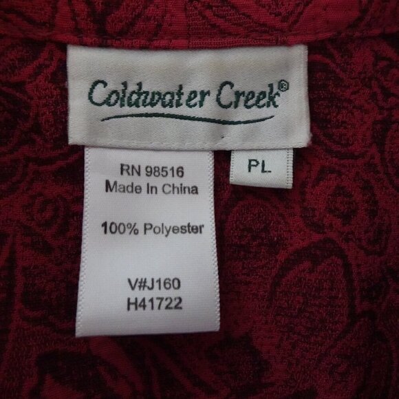 Coldwater Creek Button Up Top Women's Petite Size PL Pink Floral Textured - Picture 5 of 7